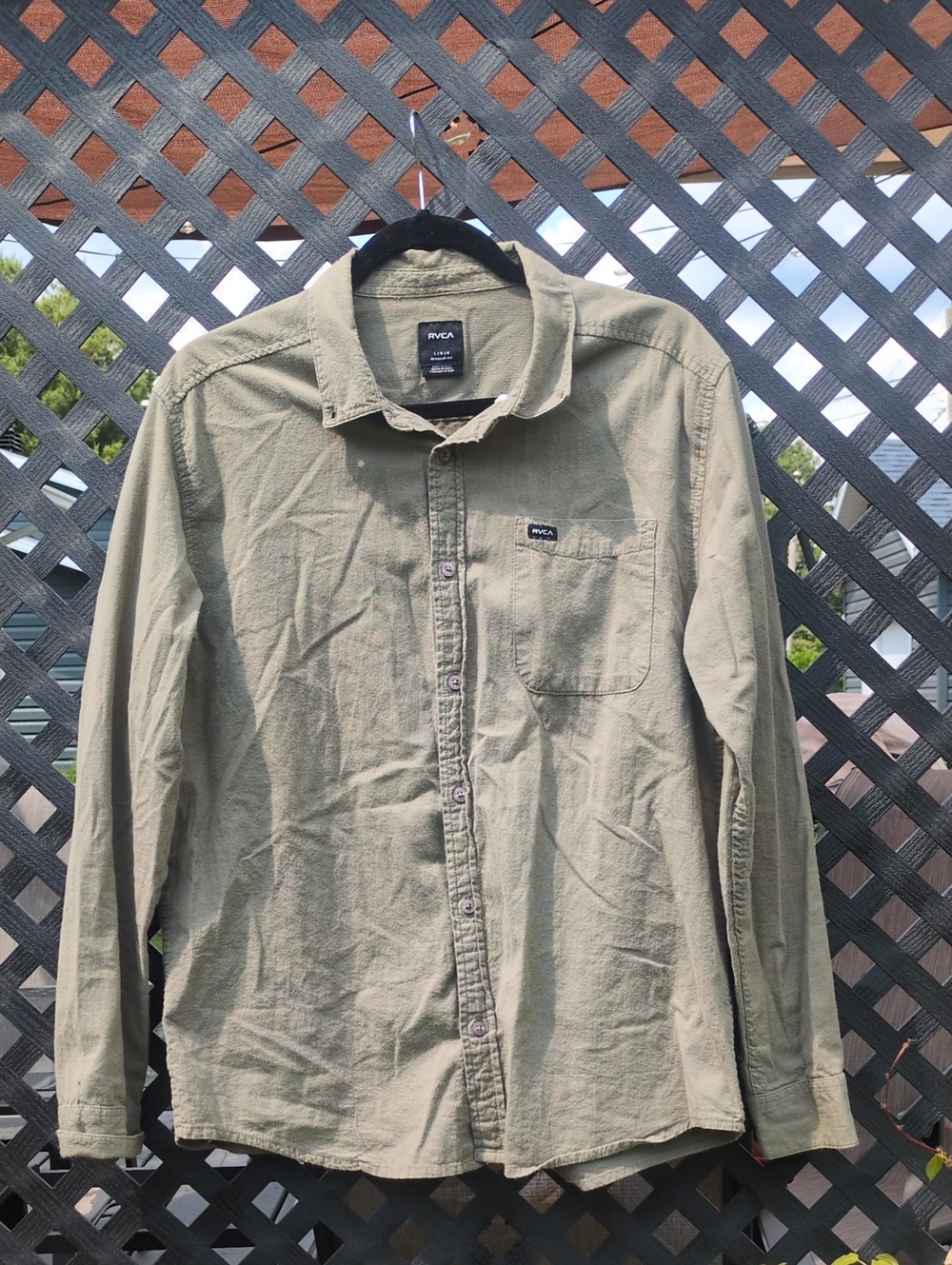 RVCA Olive Utility Button-Down Shirt